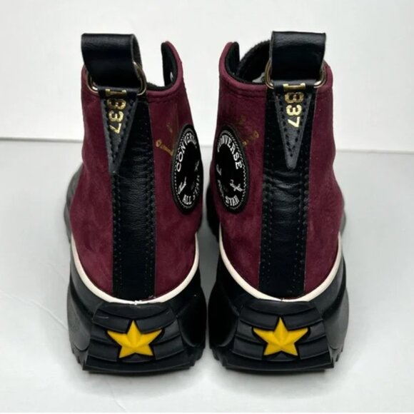 Converse Run Star Hike Platform Ox Bordeaux Gold Sneakers Shoes Casual Size 8.5 - Picture 2 of 8